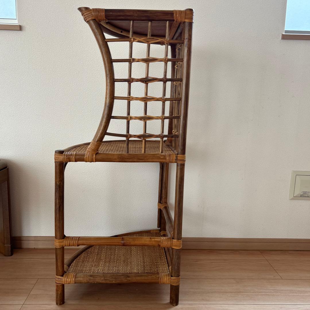 籐 ラタン チェスト 昭和 レトロ コーナーラック