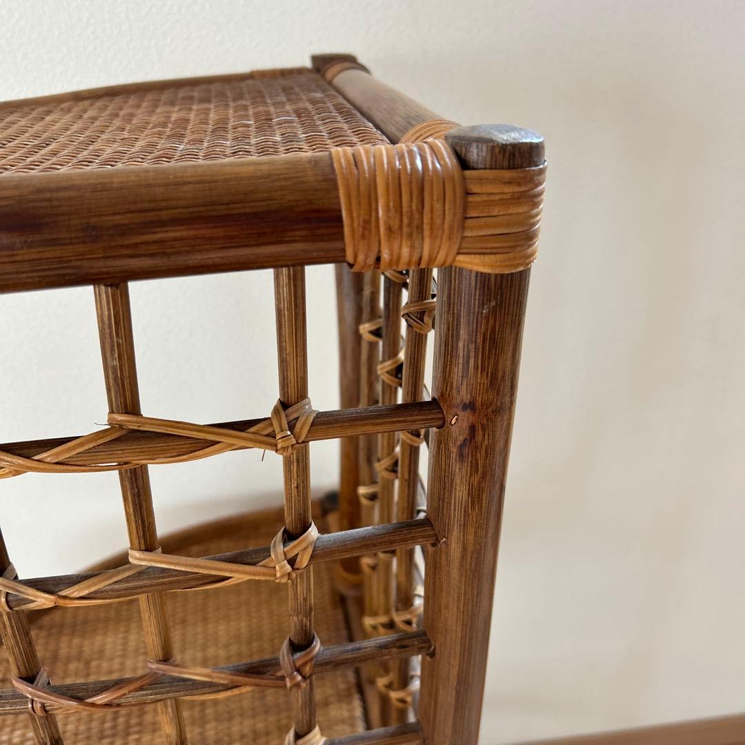 籐 ラタン チェスト 昭和 レトロ コーナーラック