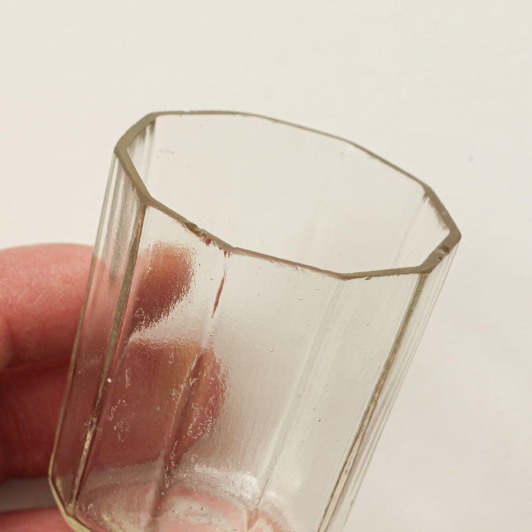 明治　大正　ガラス　面取り　ちょこ　猪口　酒器　酒盃　ゆらゆら