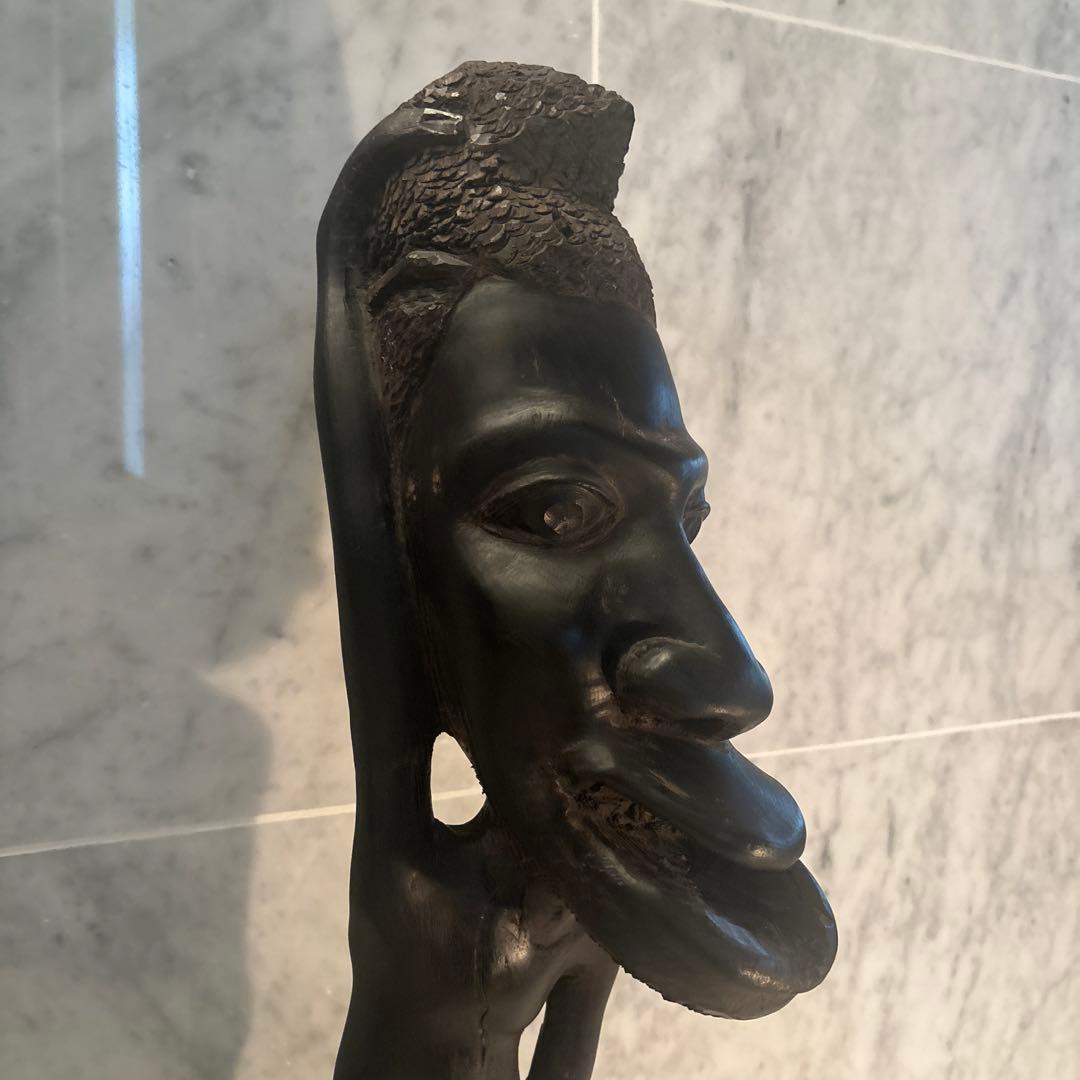 東アフリカビンテージインパクトのある巨大な顔がとてつもない存在感の木彫り