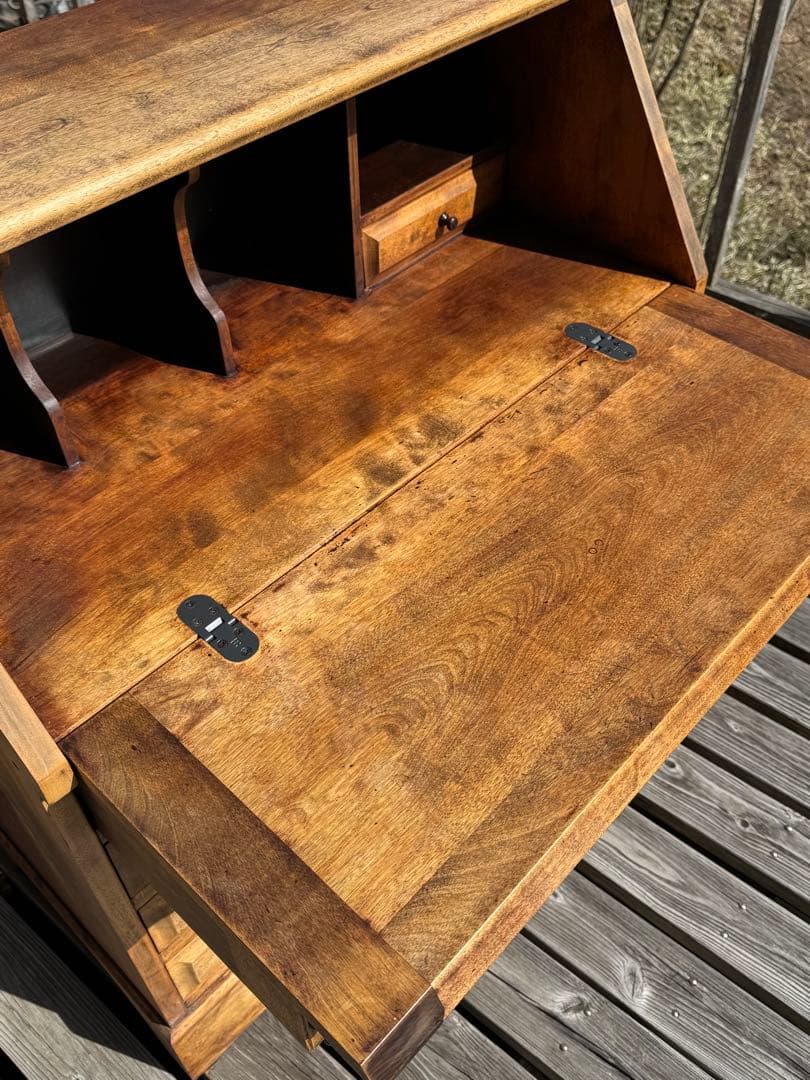 ♪北海道民藝家具♪ライティングビューロー♪総天然木♪塗装アレンジ品♪