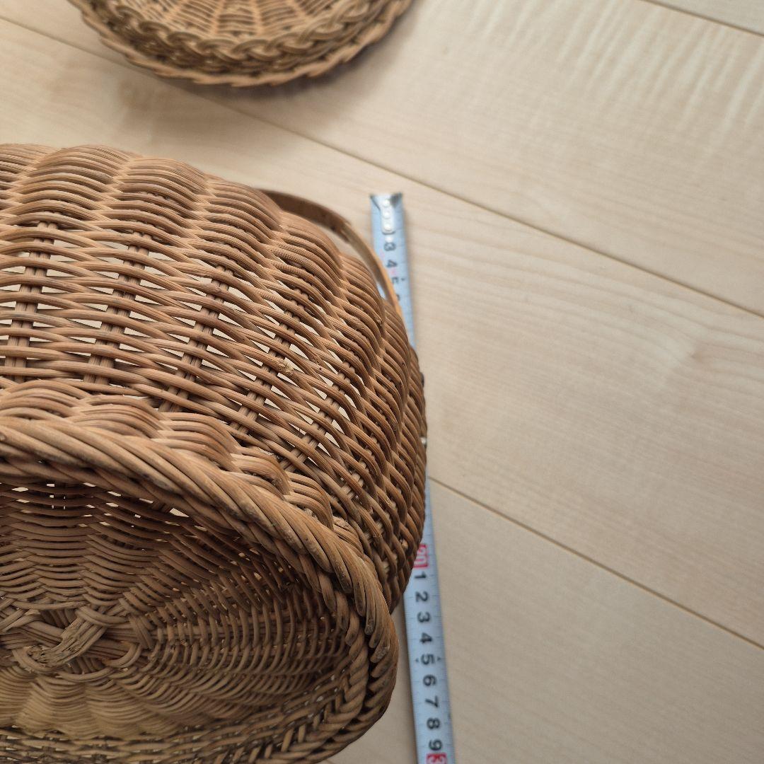 フランスアンティークレース付き　かご　パニエ