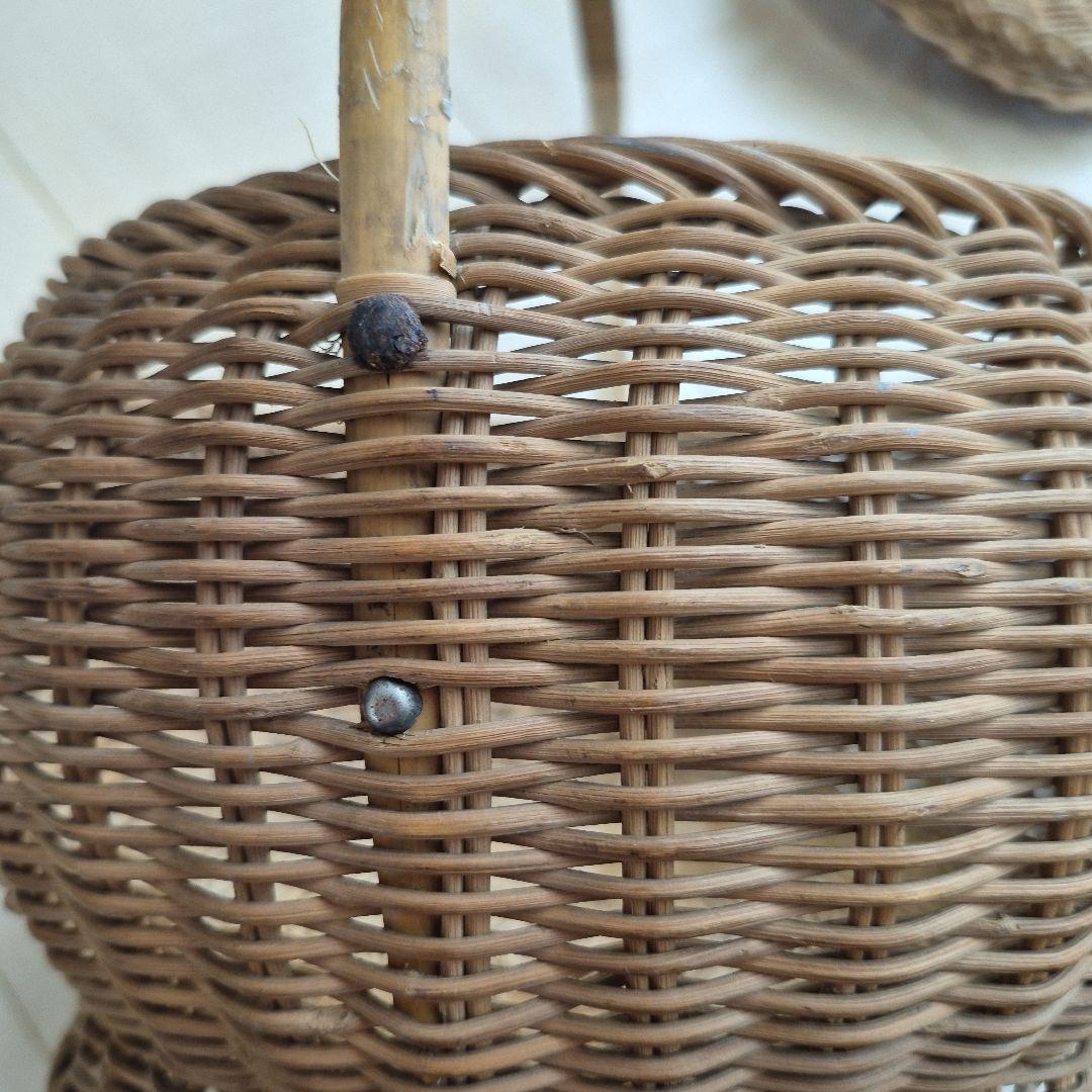 フランスアンティークレース付き　かご　パニエ