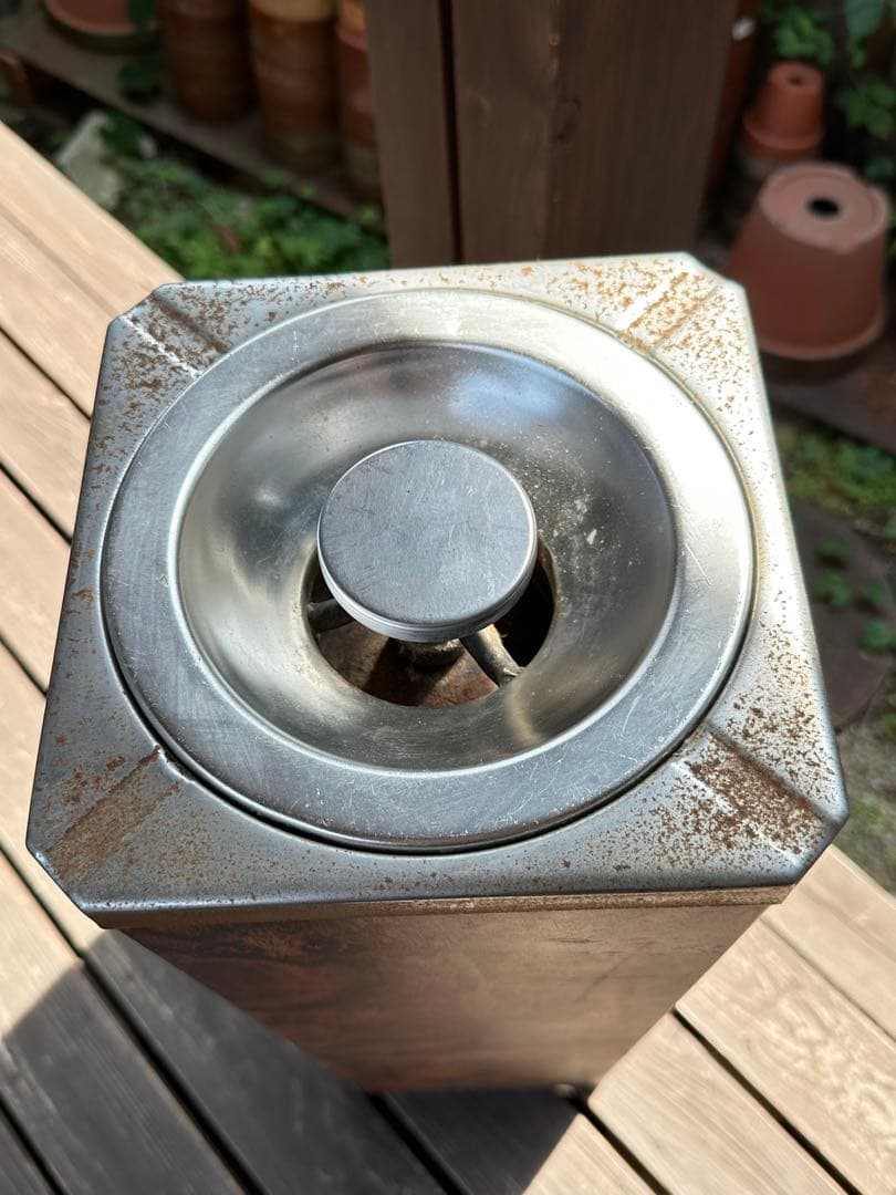 昭和レトロ　スタンド灰皿　プッシュ式　希少　当時物　雰囲気良し　レトロ灰皿