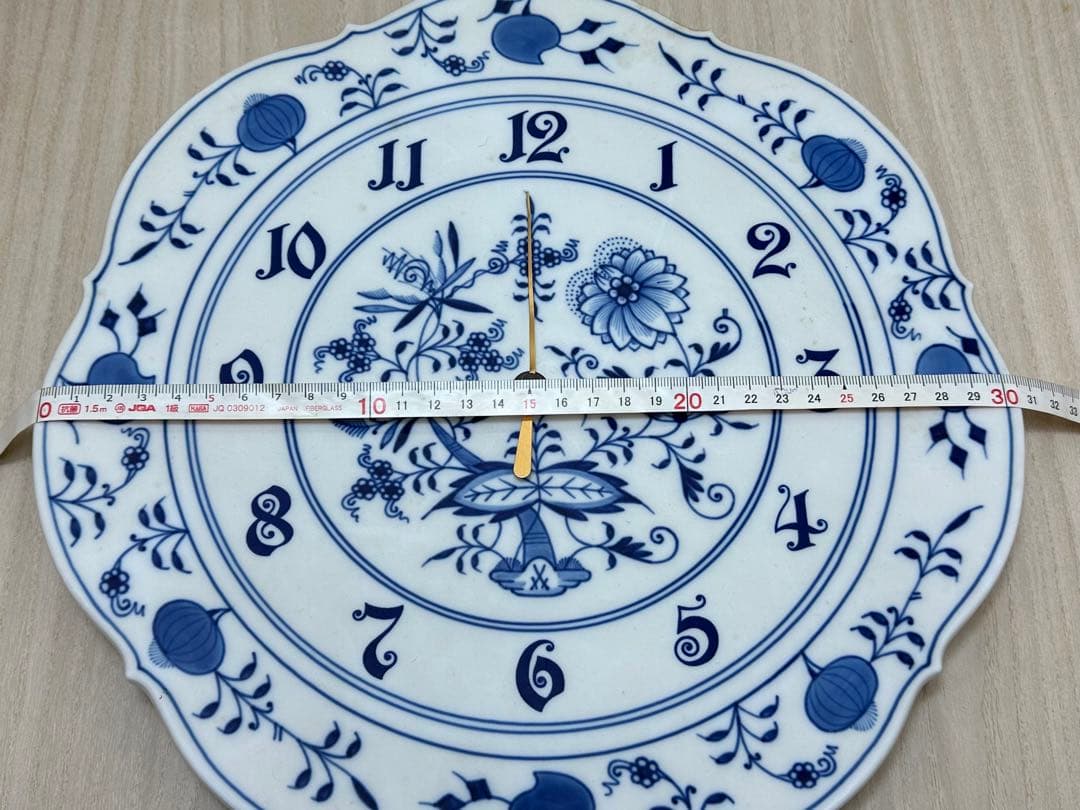 【K-214】【ジャンク】マイセン　陶器製　壁掛け時計