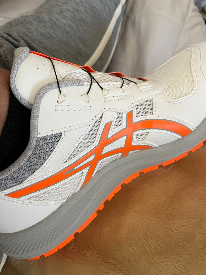 ASICS 安全靴 ホワイト/オレンジ