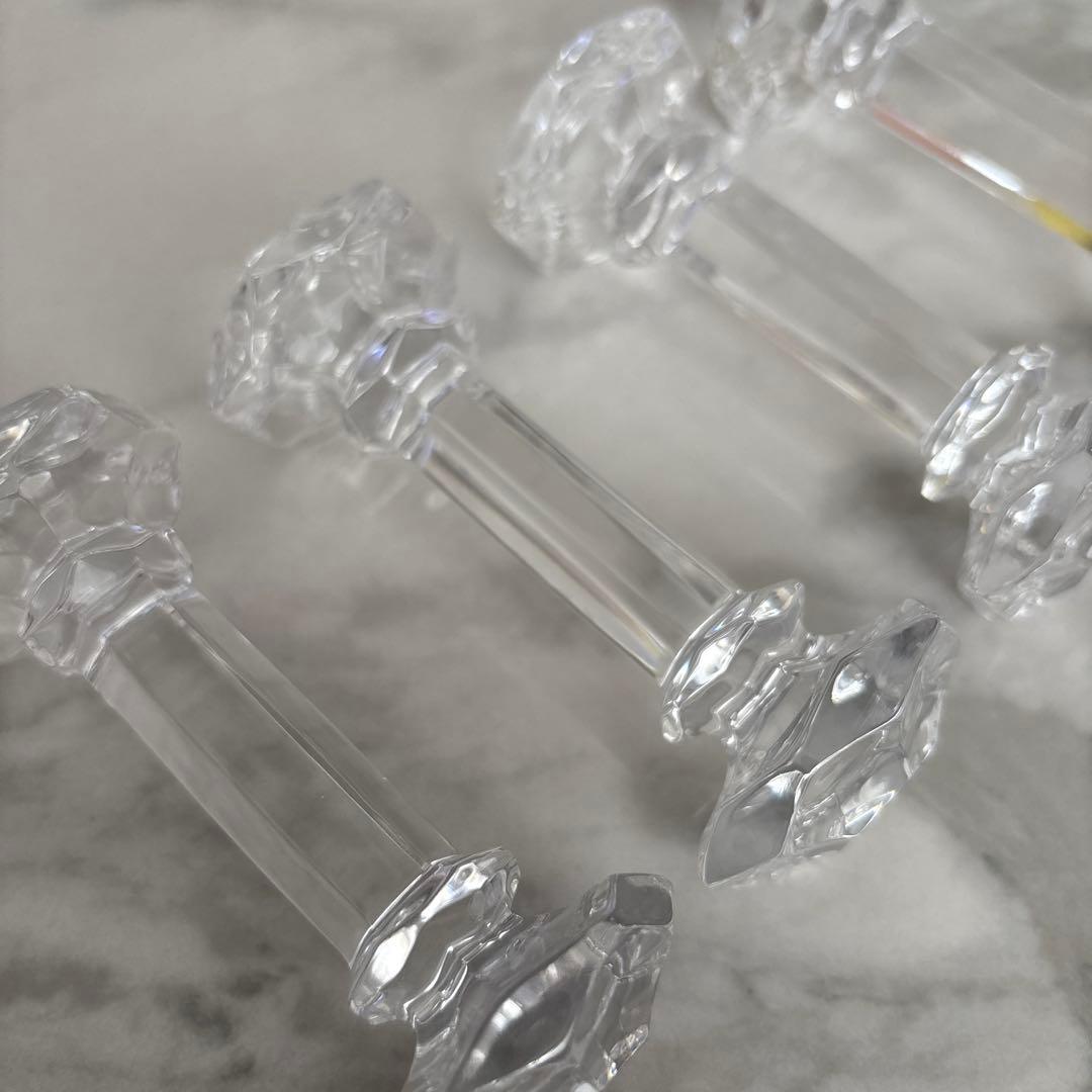 【新品未使用】サラグレース ガラス クリスタルカトラリーレスト4点セット