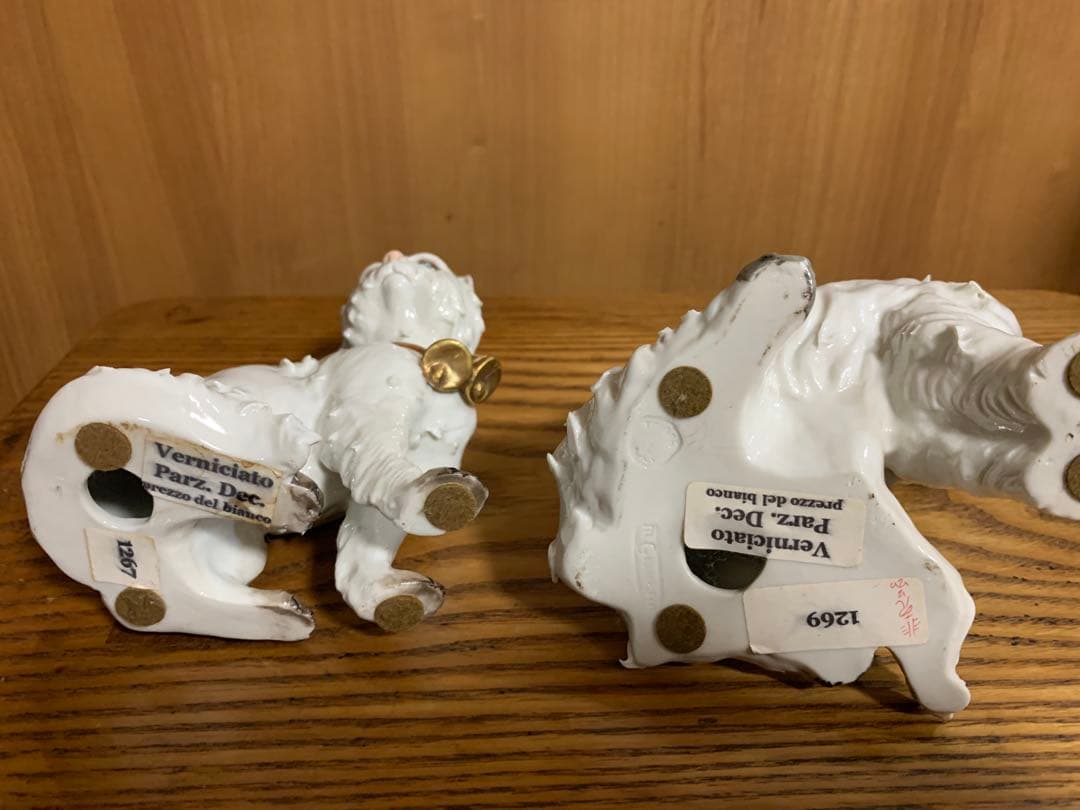 陶器の猫と犬のフィギュアセット