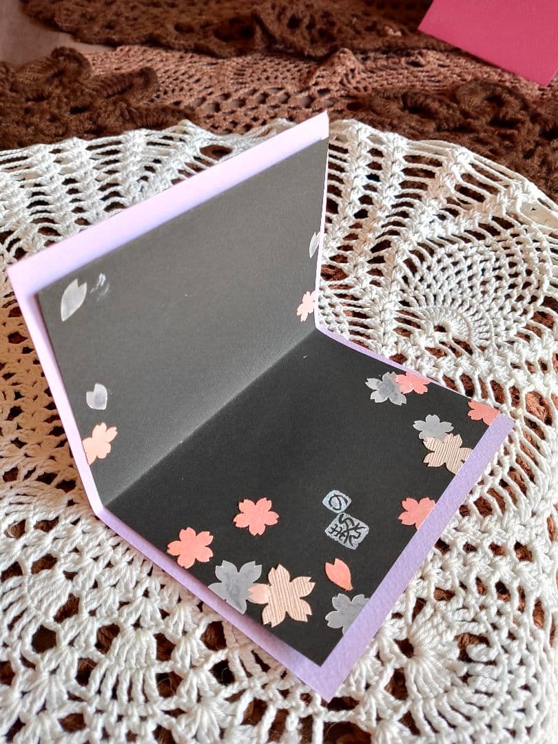 フォロワー様限定600円世界に1つだけのハンドメイドメッセージカード　桜