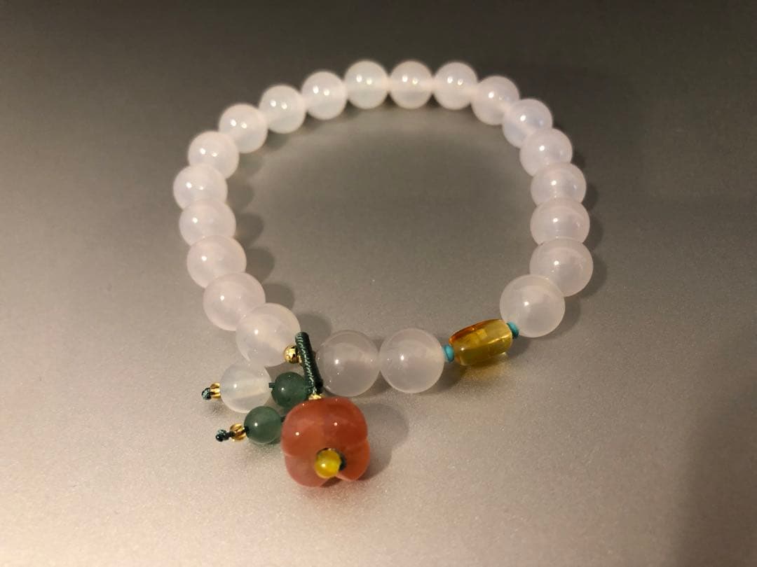 Salt Source Agate \"花かぼちゃ＃高品質'瑪瑙玉ブレスレット