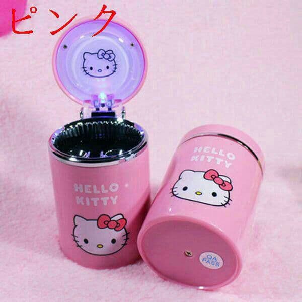 新品!ハローキティ 灰皿 ライト 光る カー用品 車用 レア ピンクg