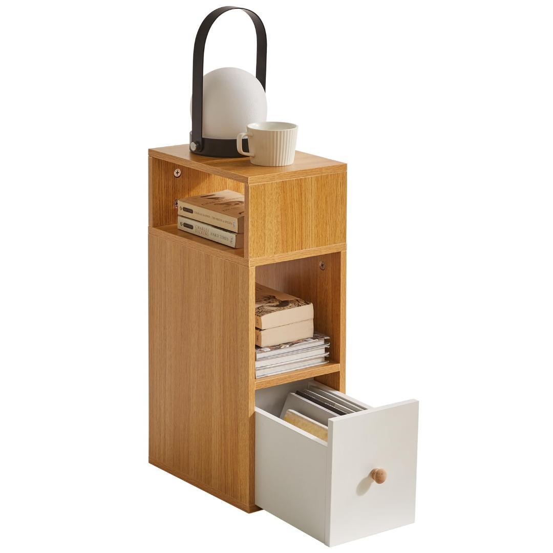 北欧風3層ベッドサイドテーブル - エレガンスと機能性を兼ね備え