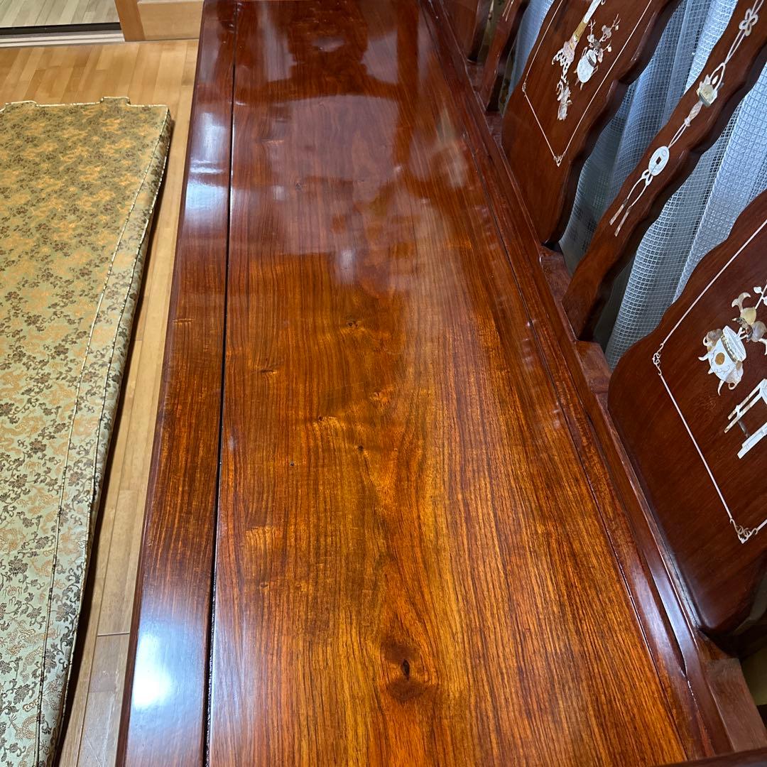 最終価格　骨董品　螺鈿　ベンチチェア　長椅子