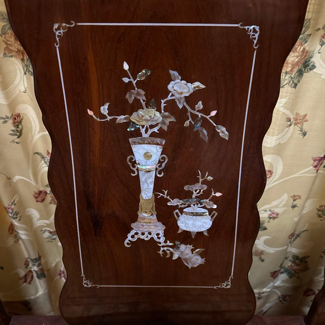 最終価格　骨董品　螺鈿　ベンチチェア　長椅子