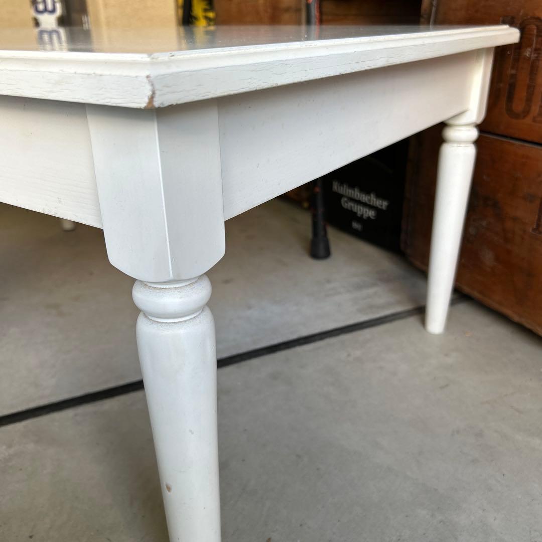 現行ビンテージ デスク & ミニ椅子 セット シャビー ホワイト ローテーブル