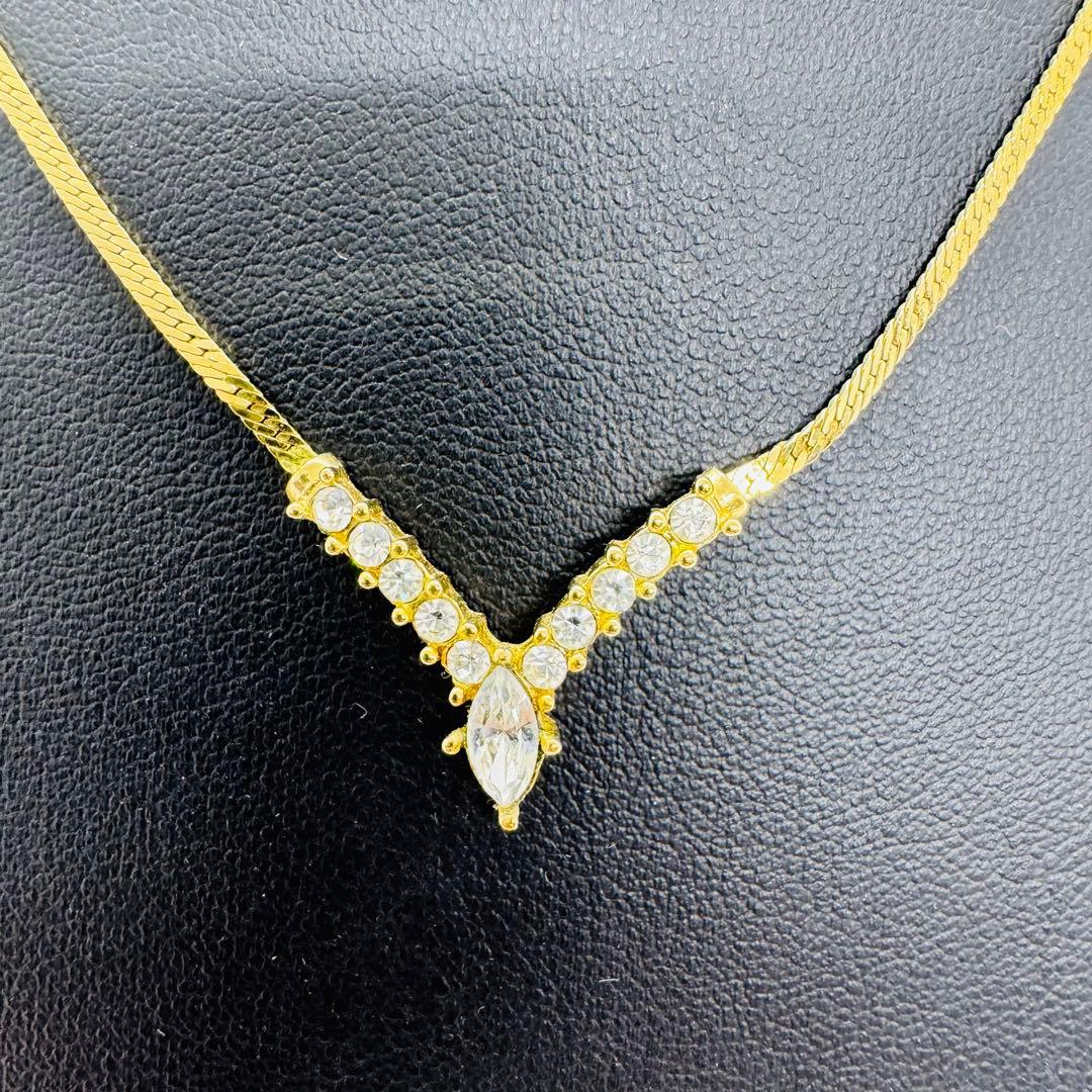 ✨Dior✨ディオール✨CD✨ゴールド✨ラインストーン✨ヴィンテージ✨ネックレス