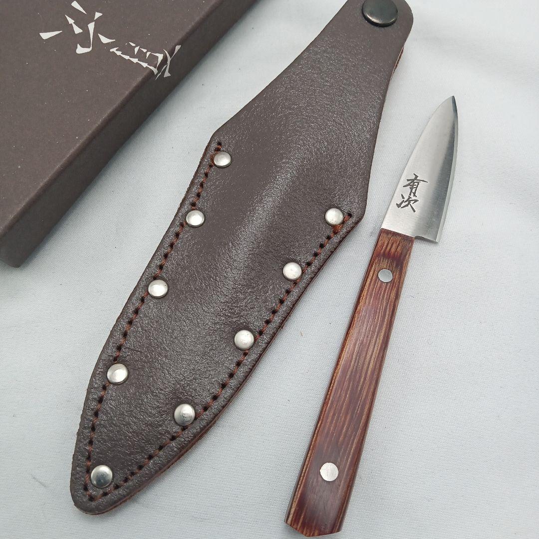 京都老舗　有次　レザーケース付き木製ハンドルナイフ　かじや小町　未使用品
