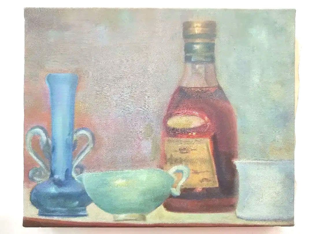 平部正博の油絵F4。山里が描かれています。額も大変良いものです