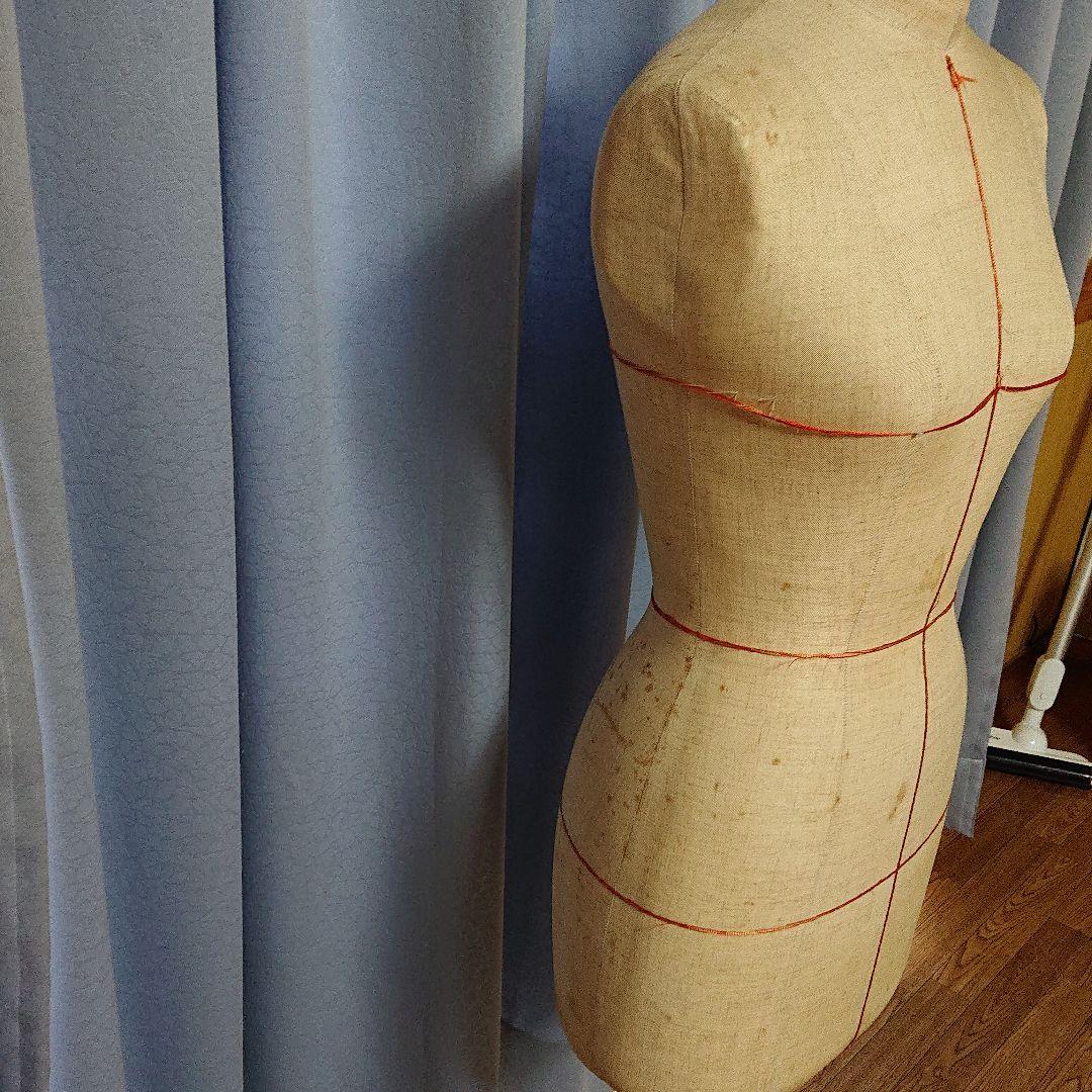 トルソー アンティーク 洋裁ライン ボディ スタンド鉄脚