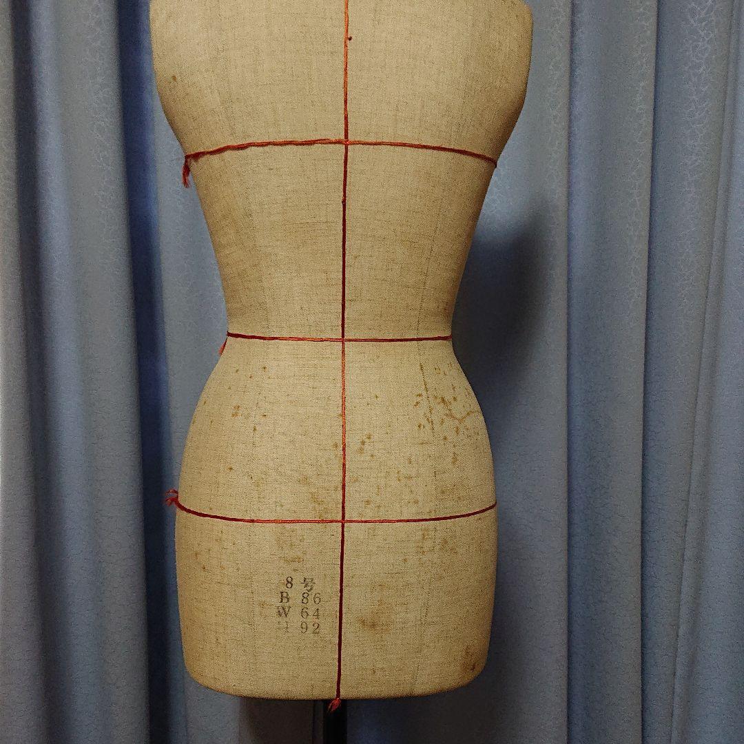 トルソー アンティーク 洋裁ライン ボディ スタンド鉄脚