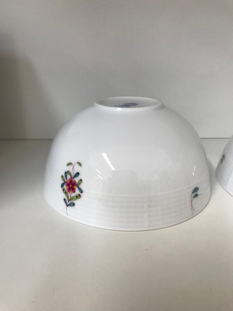 ヘレンド　エスキス　グリーン＆フラワー　ボウル　M 飯碗2個セット　T.774