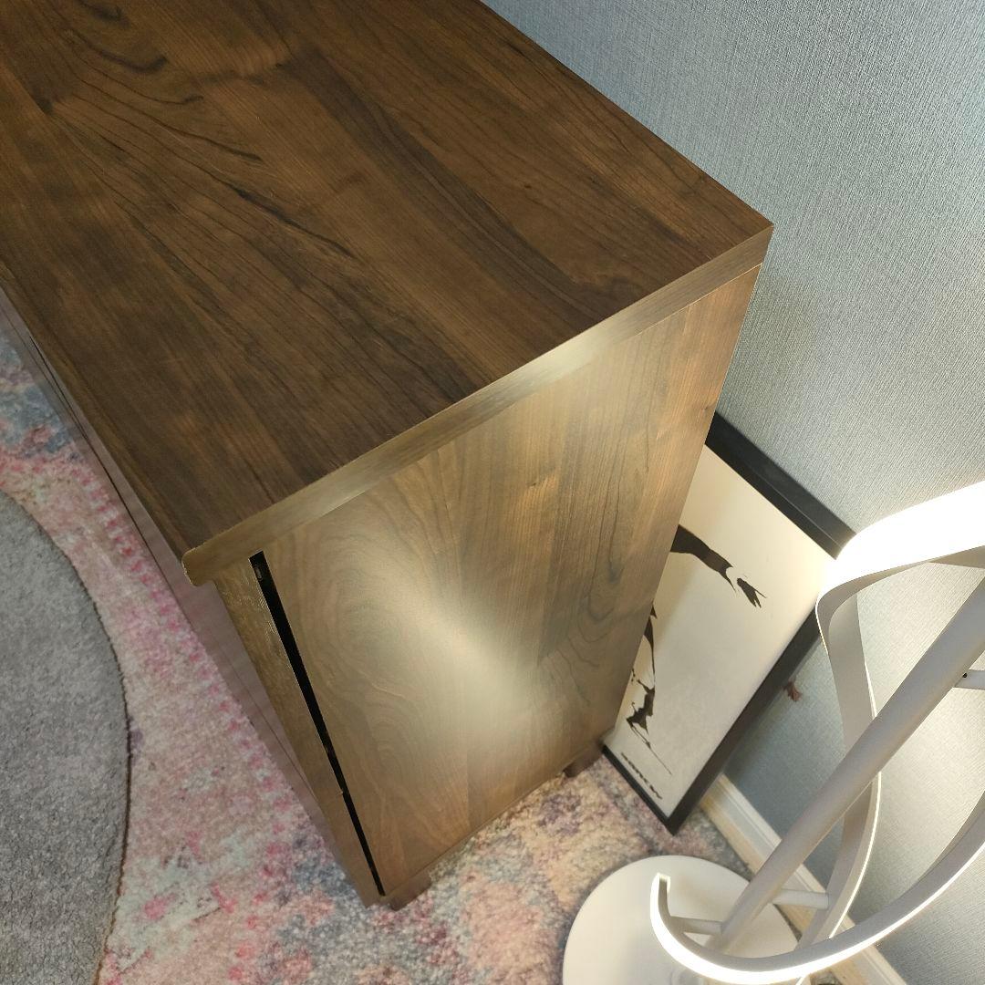 LOWYA サイドボード ダークブラウン6枚扉プッシュオープン式 脚付き