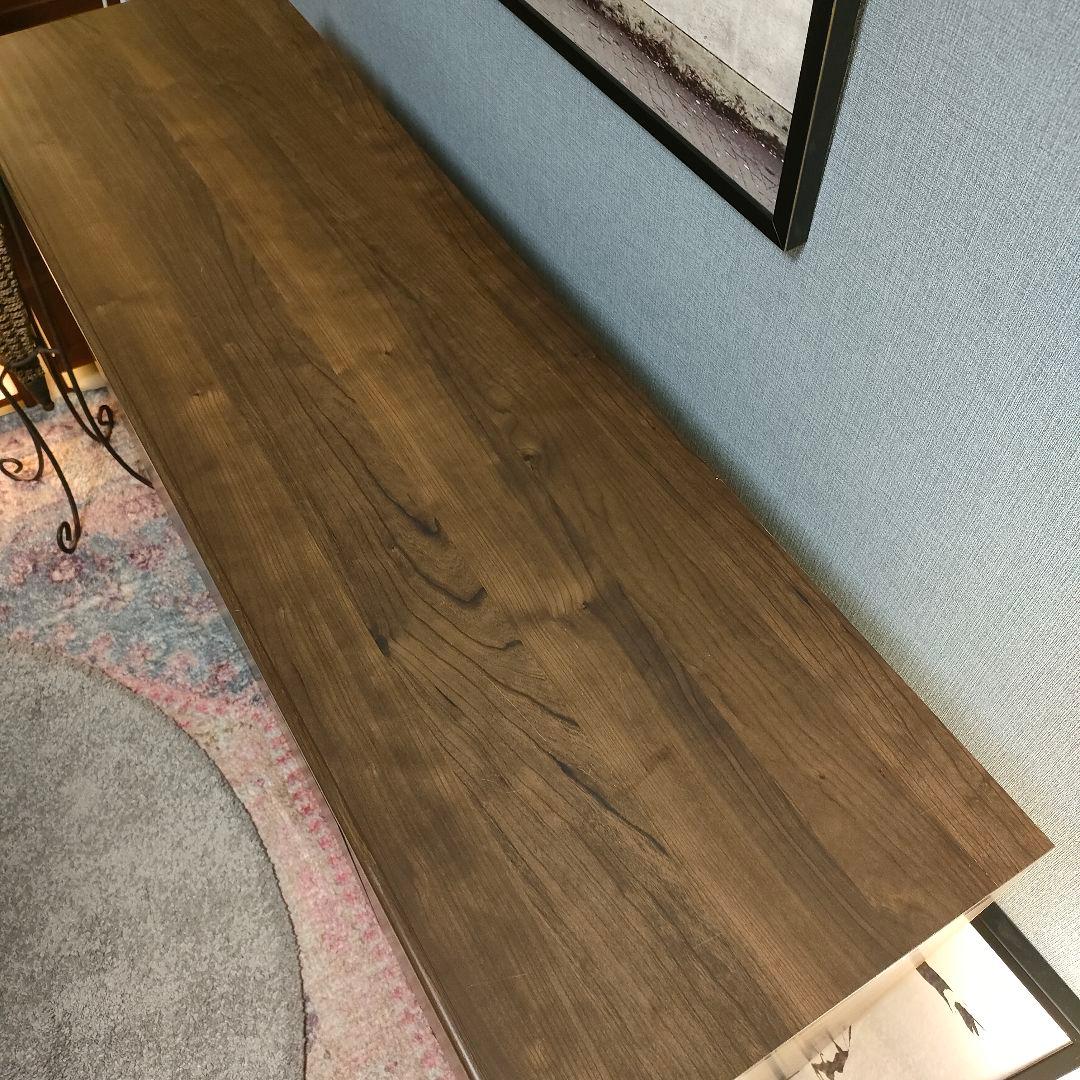 LOWYA サイドボード ダークブラウン6枚扉プッシュオープン式 脚付き