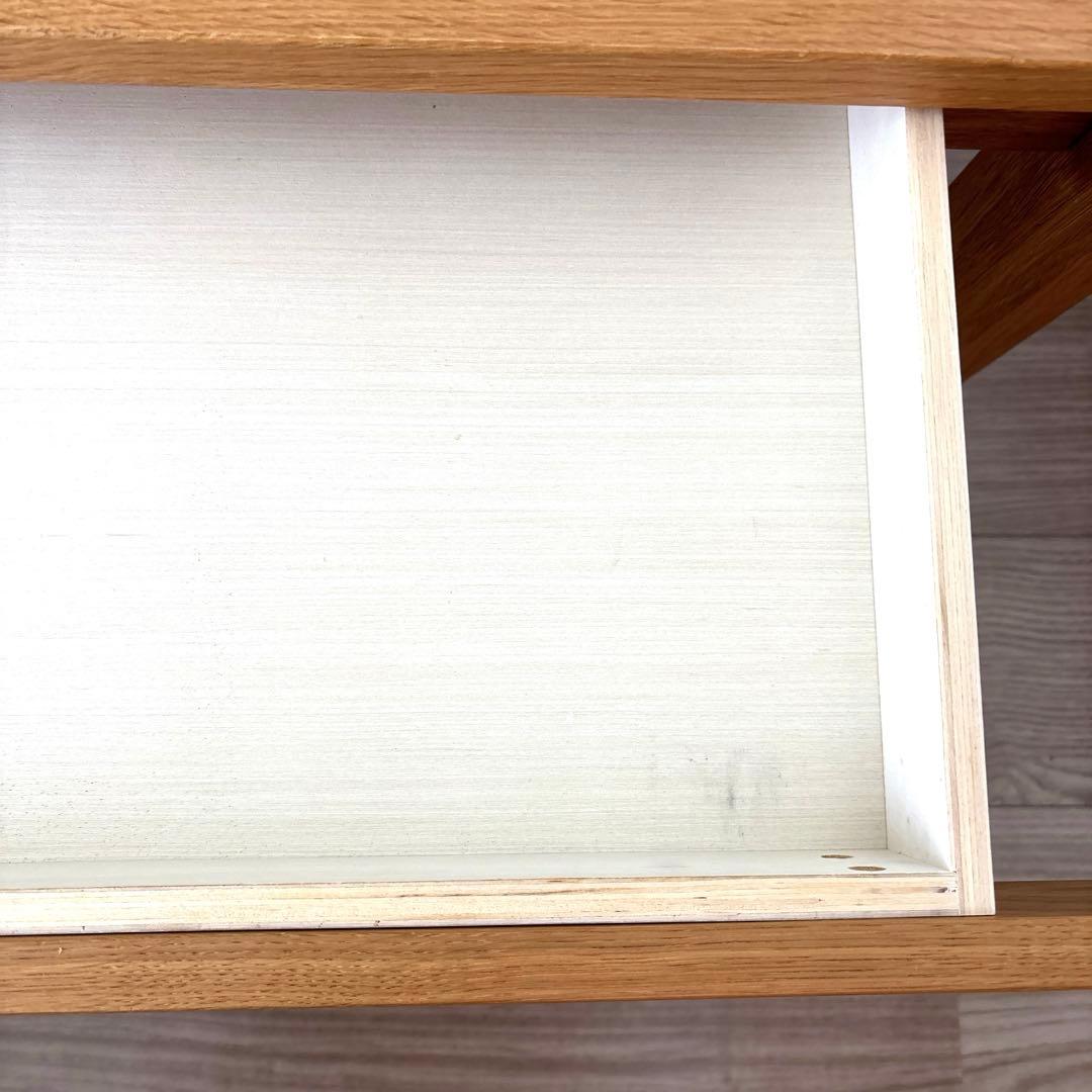 【廃盤】無印良品 無垢材 ローテーブル 引出し 天然木 オーク