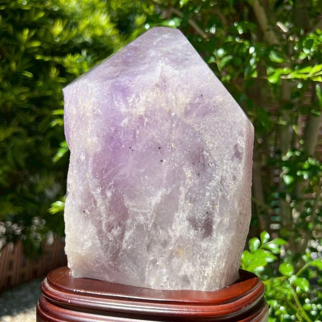 ✳️逸品✨最強浄化、最高安眠効果✨レインボー アメジスト 六角柱 天然石 ランプ