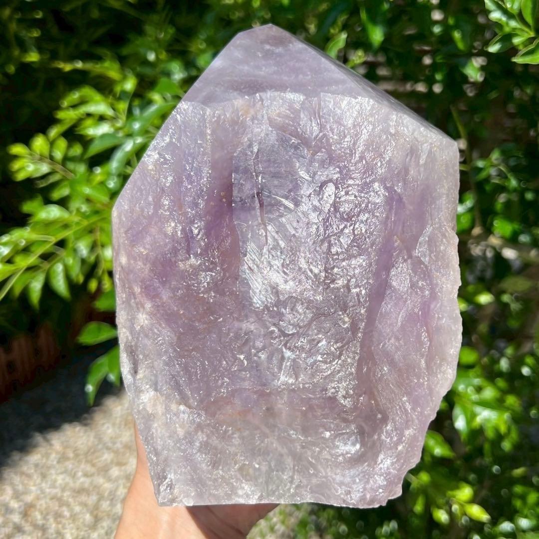 ✳️逸品✨最強浄化、最高安眠効果✨レインボー アメジスト 六角柱 天然石 ランプ