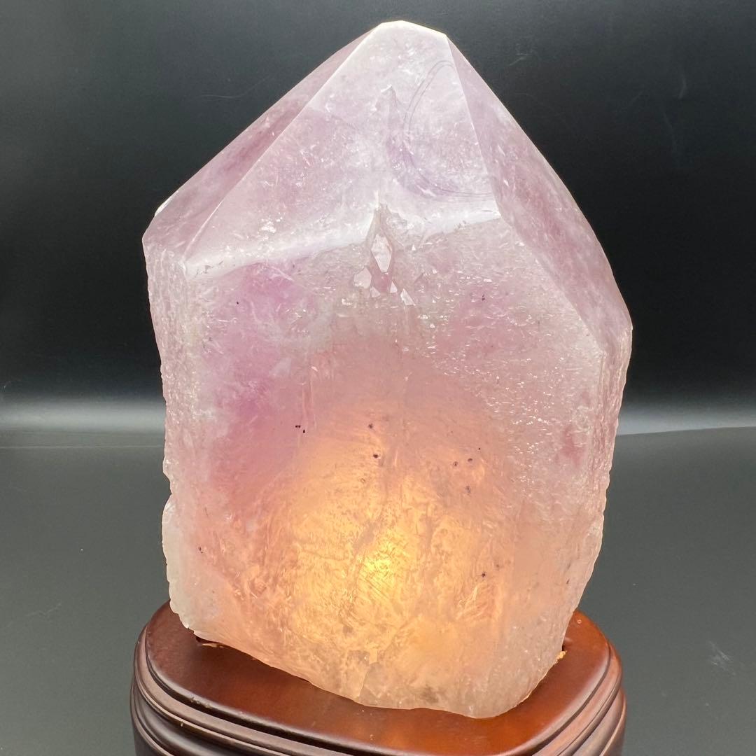 ✳️逸品✨最強浄化、最高安眠効果✨レインボー アメジスト 六角柱 天然石 ランプ