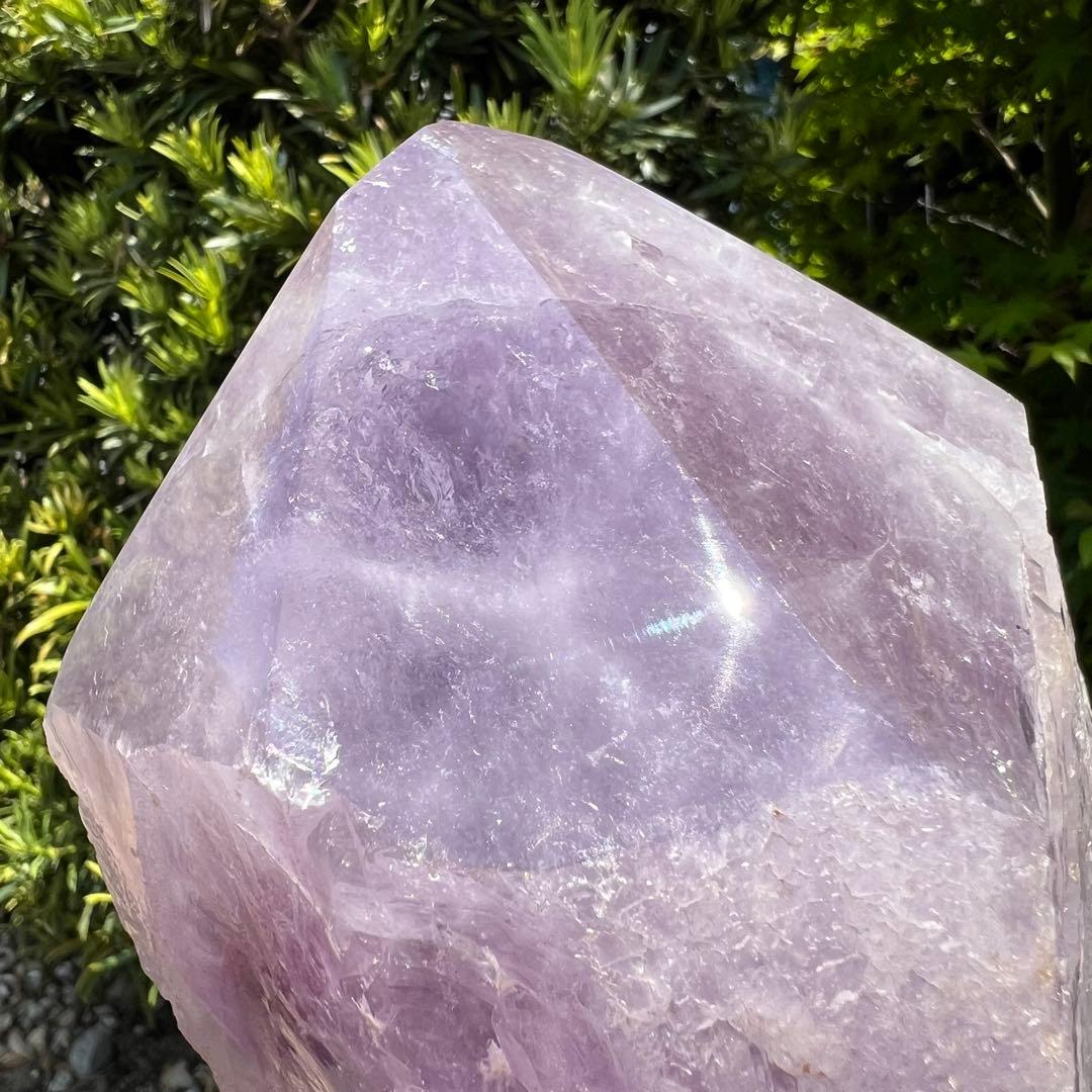 ✳️逸品✨最強浄化、最高安眠効果✨レインボー アメジスト 六角柱 天然石 ランプ