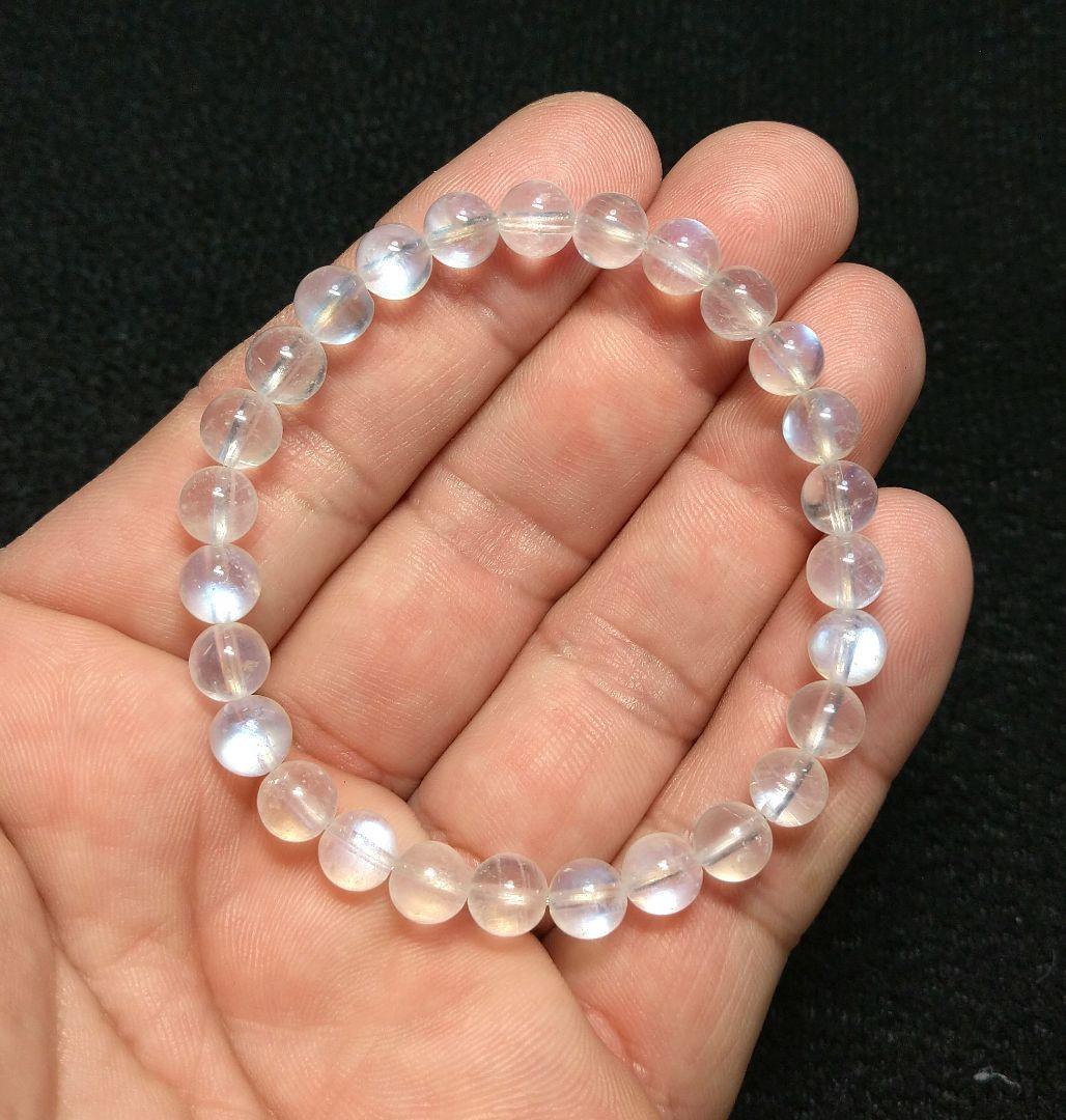【極上,小粒】ブルームーンストーン　７㎜　ブレスレット　美品　希少　天然