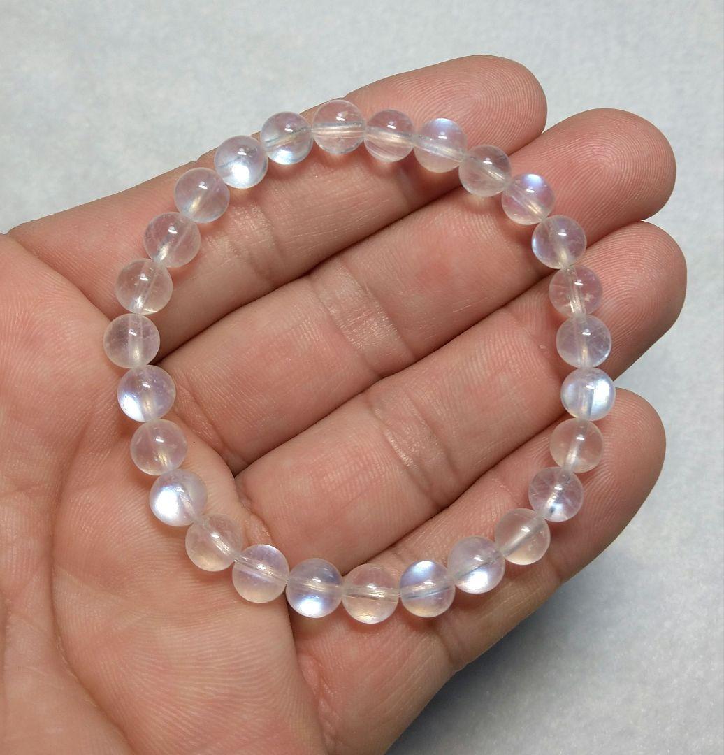 【極上,小粒】ブルームーンストーン　７㎜　ブレスレット　美品　希少　天然