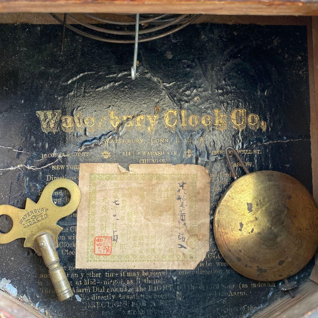 WATERBURY ウォーターベリー　アンティーク　レトロ　明治7年　柱時計