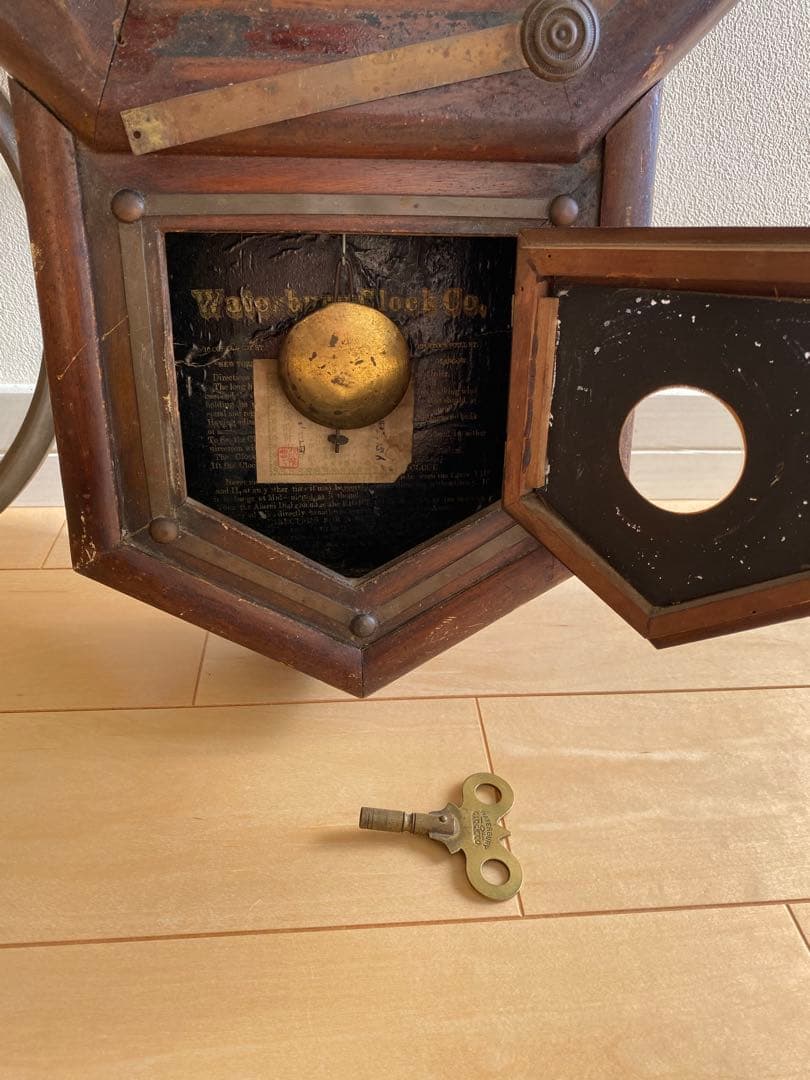 WATERBURY ウォーターベリー　アンティーク　レトロ　明治7年　柱時計