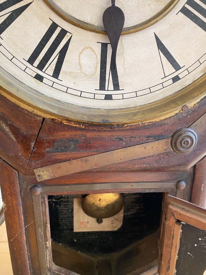 WATERBURY ウォーターベリー　アンティーク　レトロ　明治7年　柱時計