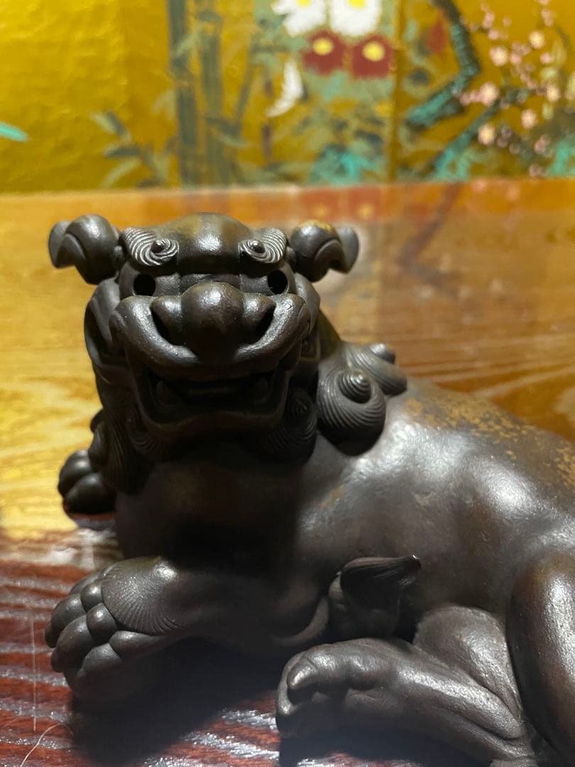 備前焼　獅子　柴岡香山