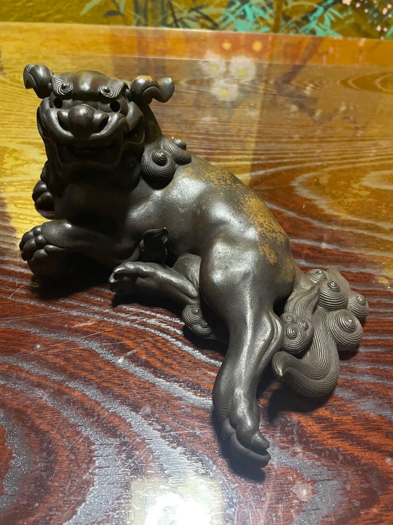 備前焼　獅子　柴岡香山