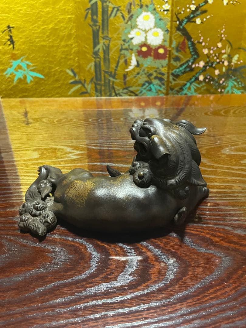 備前焼　獅子　柴岡香山