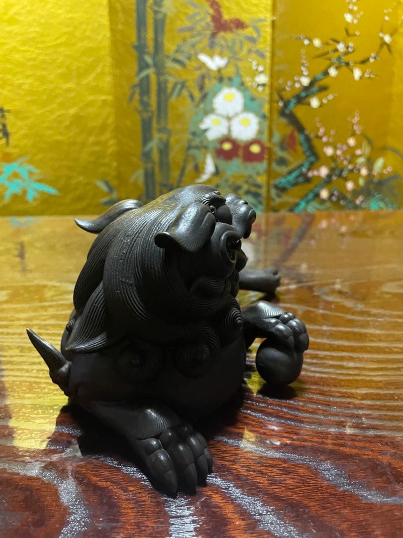備前焼　獅子　柴岡香山