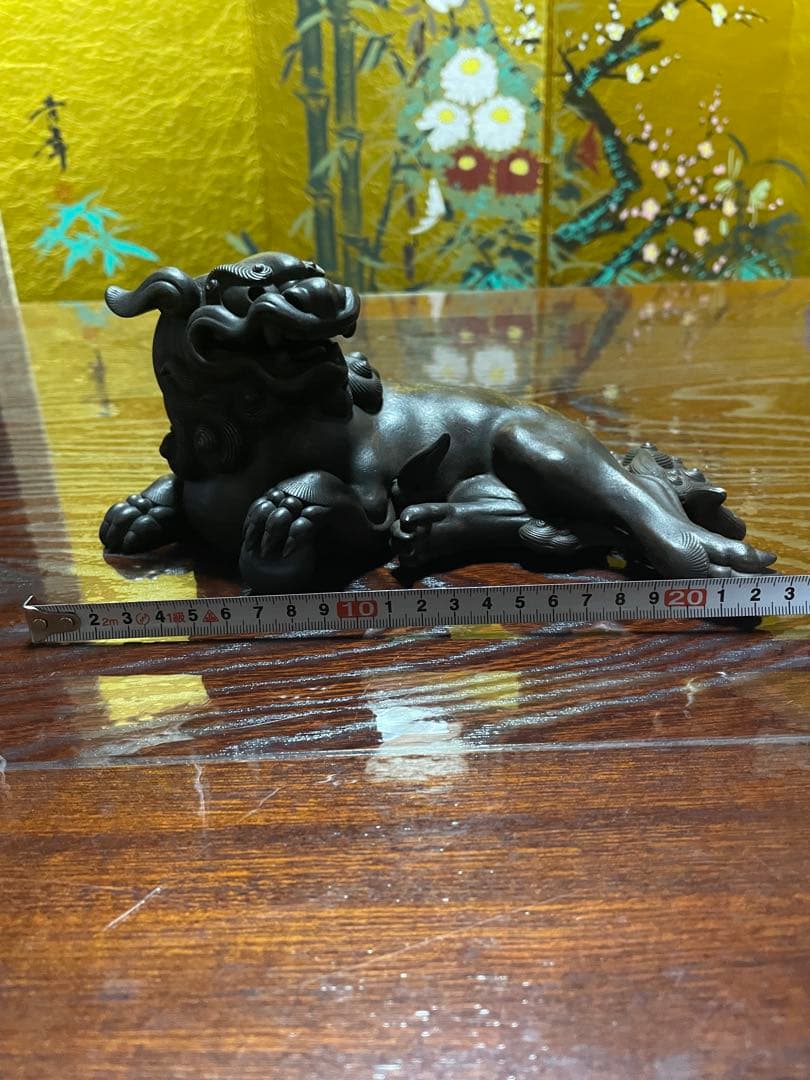 備前焼　獅子　柴岡香山