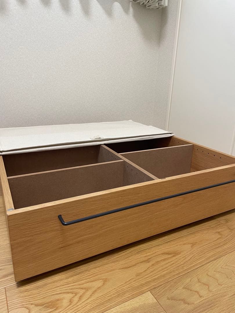 無印　ベッド下収納　オーク材　引き出し