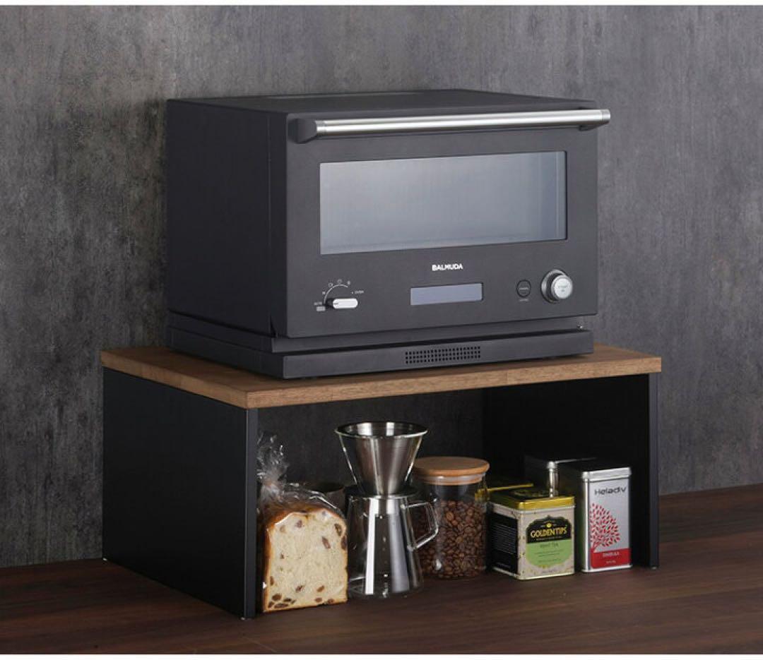 ブラック　木製天板の頑丈ラック　幅60cm