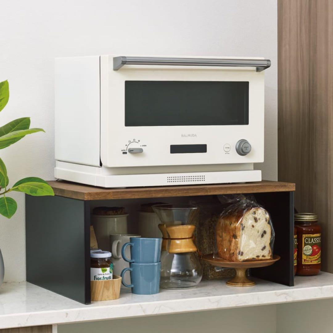 ブラック　木製天板の頑丈ラック　幅60cm