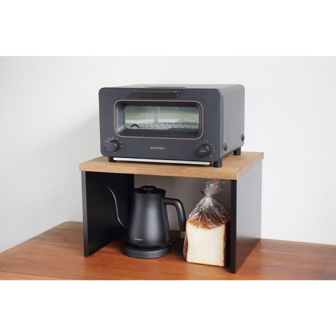 ブラック　木製天板の頑丈ラック　幅60cm