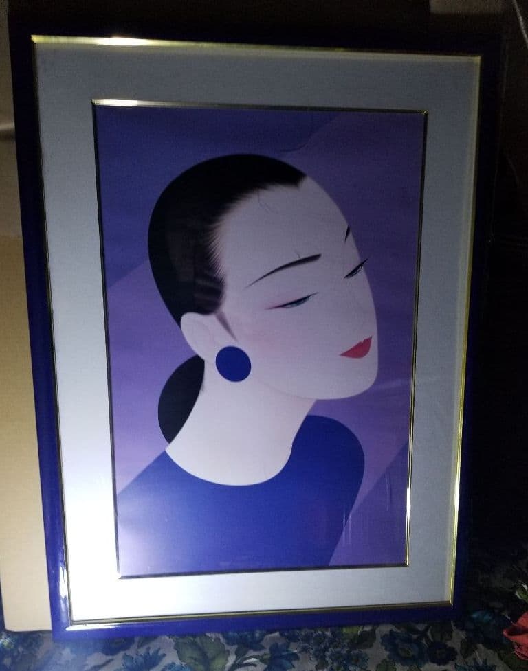 絵画　美人画　インテリアアート絵画インテリア鶴田一郎・美人アート75×60