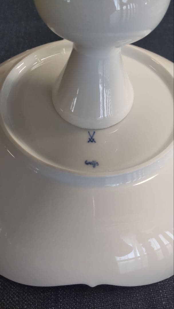 マイセン☆白磁コンポート☆ホワイトレリーフ