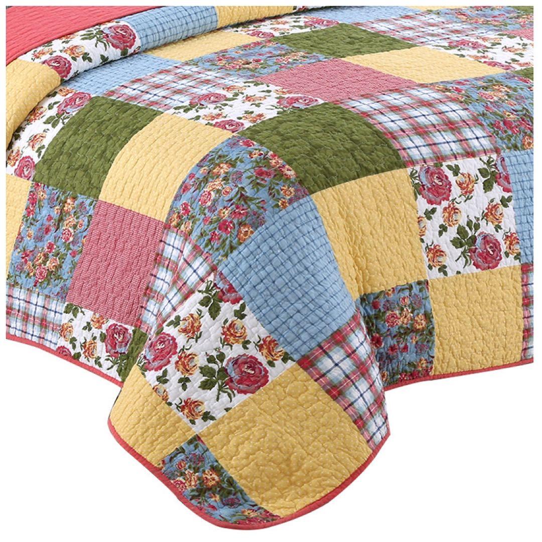 キルトベッドカバー3点セット綿マルチカバー キルティング 1030-3