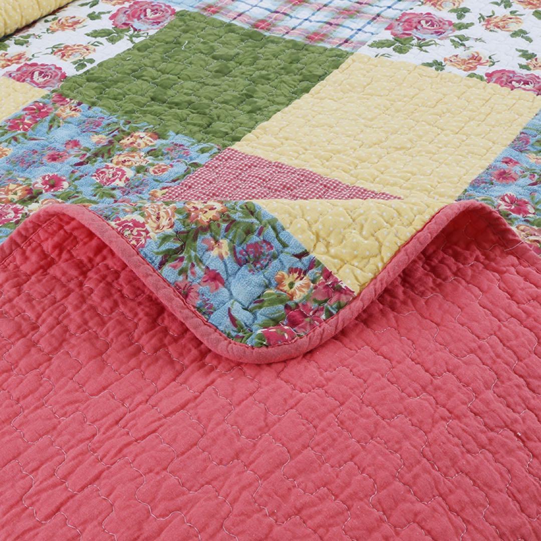 キルトベッドカバー3点セット綿マルチカバー キルティング 1030-3